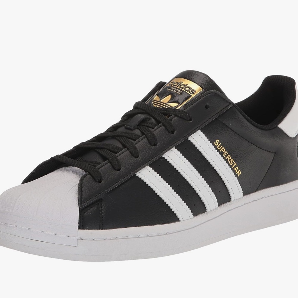 Adidas, Superstar black and white woman's sneakers size 9.5.